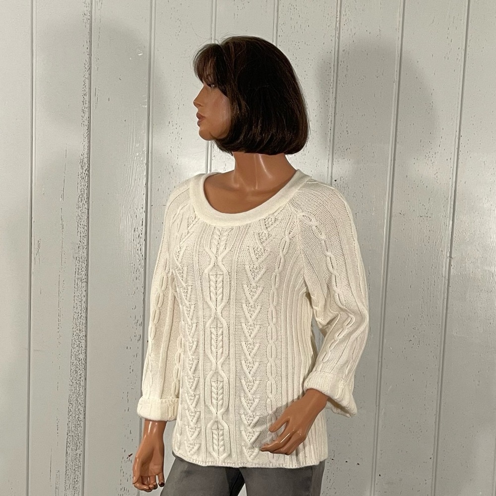 Coldwater Creek Women's Beige Cable Knit Sweater Sz S